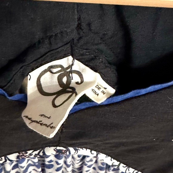 ANTHROPOLOGIE x One September V Mixed Media Top in Deep Navy Print — M - Picture 4 of 5